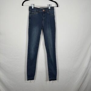 Topshop Moto Leigh Jeans Womens Size 24 Ripped Frayed Hem Skinny Denim